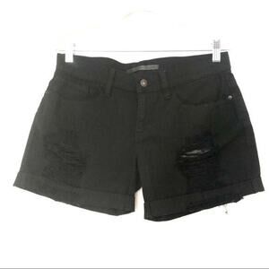 Black Denim Distressed Shorts Size S Boyfriend Beach Casual Boho Booty Cut Edgy